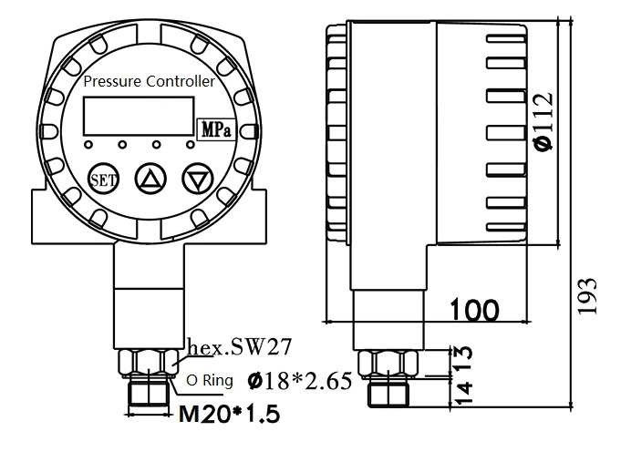 Four way Pressure Controller with LED Display