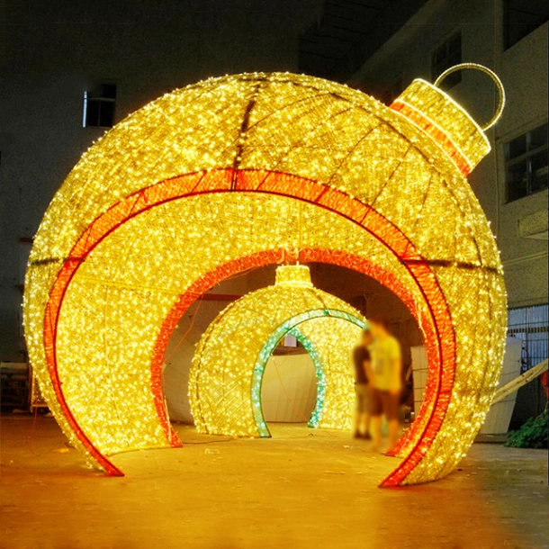 New Arrival Christmas Decoration LED 3D Giant Arch Ball Street Motif Light