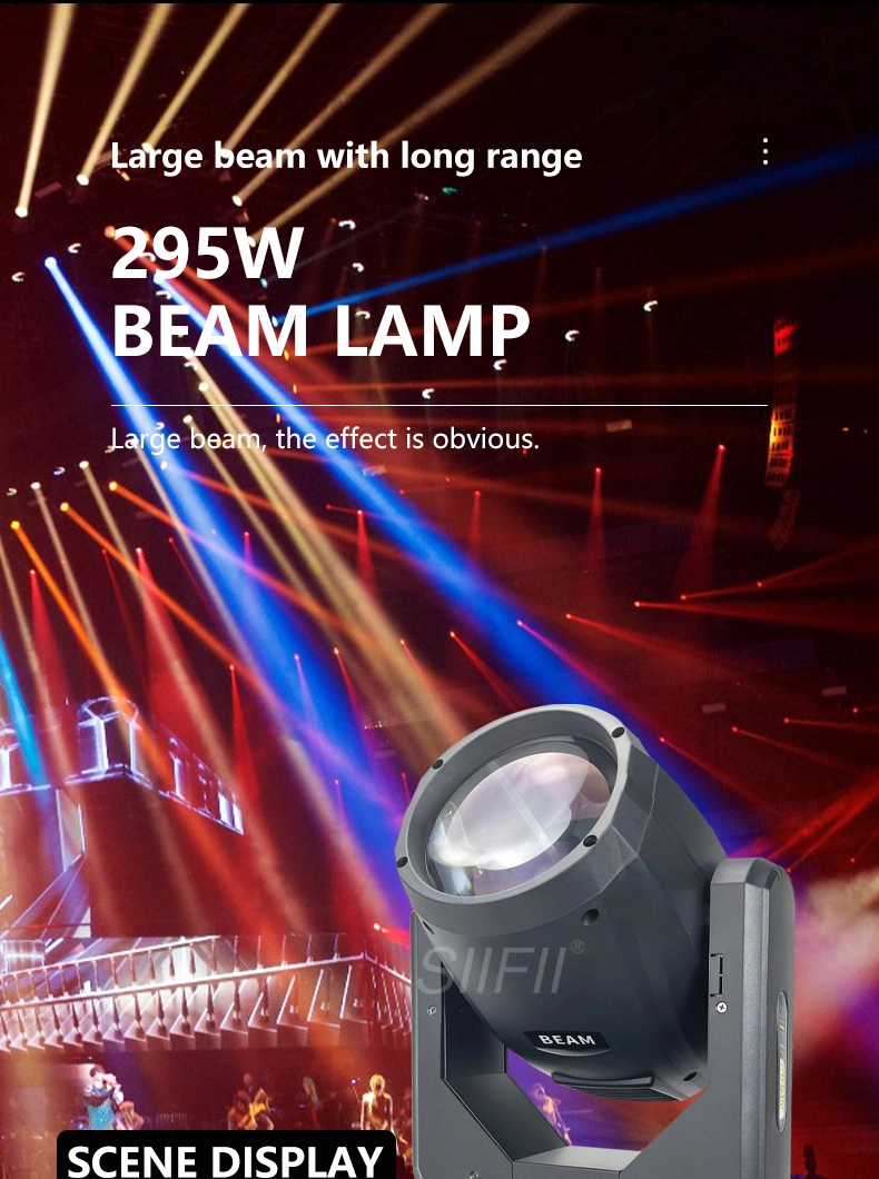 Professional 295W Beam Light Prism Gobo Lens 9r Moving Head Beaming White DJ Bar Theme Park Ballroom Stage Lights