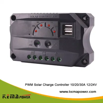 Hhu LED 12VDC 24VDC 20AMP PWM Solar Power Controller with USB