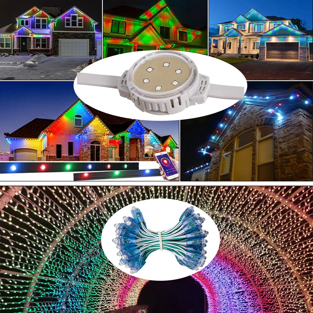 Outdoor Advertisement 12mm String RGB LED Pixel Lights Ws2811 Christmas Tree Decoration