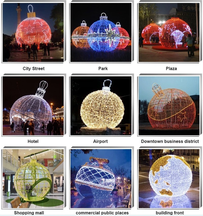 Christmas 3D Ornament LED Ball Lighted Shopping Mall Decoration
