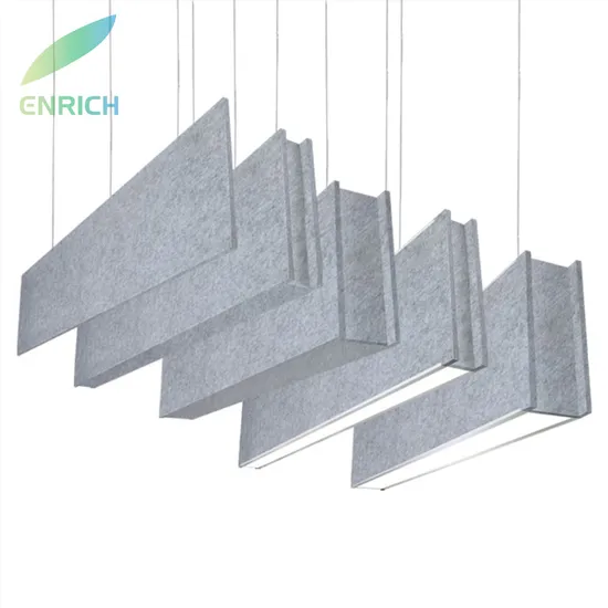 RGB Colorful Hexagonal Shape LED Linear Pendant Light with Sound Absorption Acoustic Panel