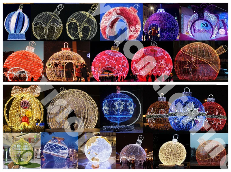 Christmas 3D Ornament LED Ball Lighted Shopping Mall Decoration