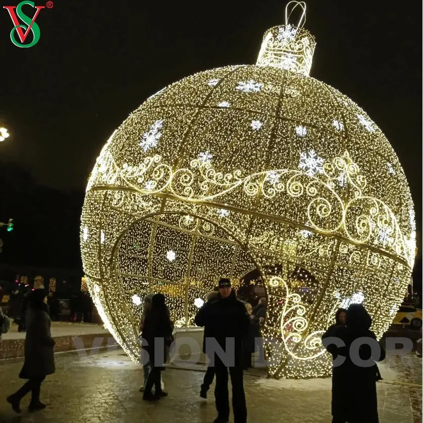 Christmas Motif 3D Giant Ball LED Decoration Light for Outdoor