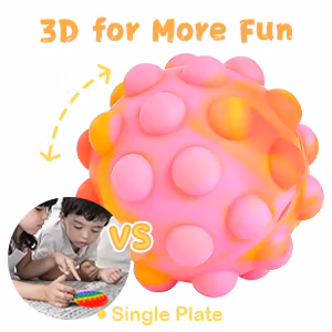 Stress Relief Fingertip Spinner Amazon Hot Sale Silicone Pop It Toy Colorful LED Octagonal 3D Fidget Ball