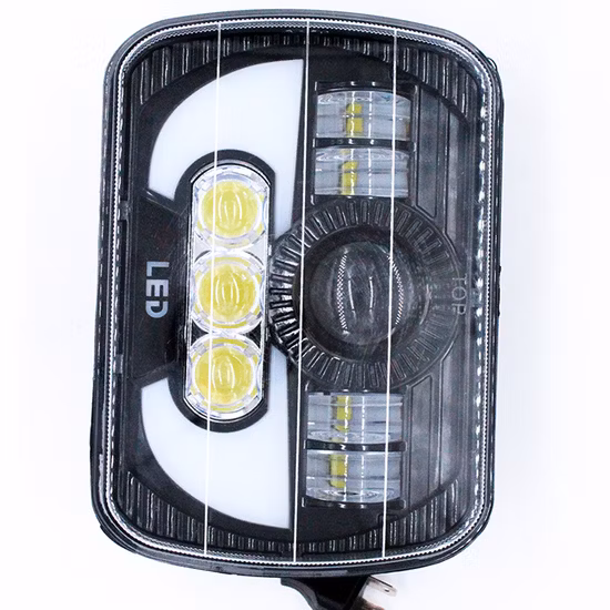 Lightech 12V 24V Car Accessories for Jk Wrangler Jeep 75W LED Headlight Halo 7inch