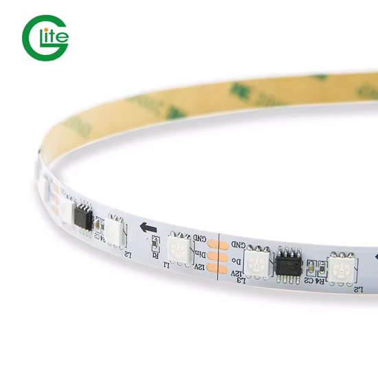 Glite 30 LEDs Addressable Strip RGB Magic Digital LED Pixel Strip Light 12V Ws2811 with Power Supplier and Controller